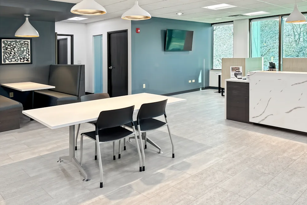 Waiting area at our Sherman Street office