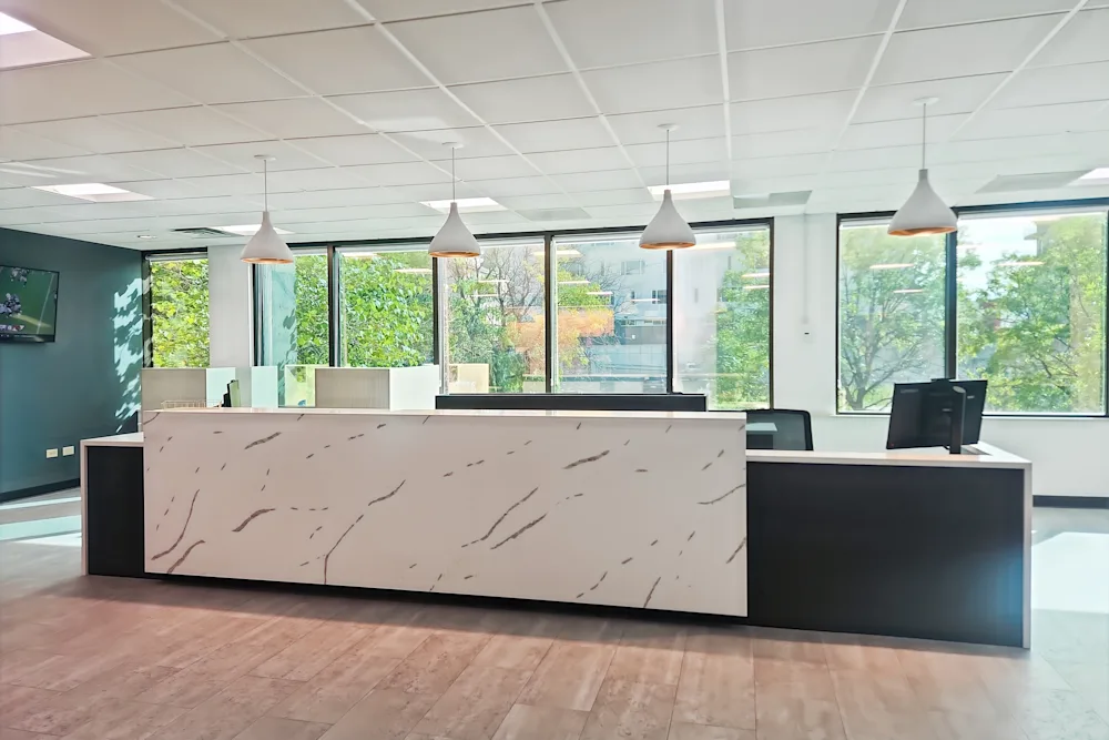 Reception area at our Sherman Street office